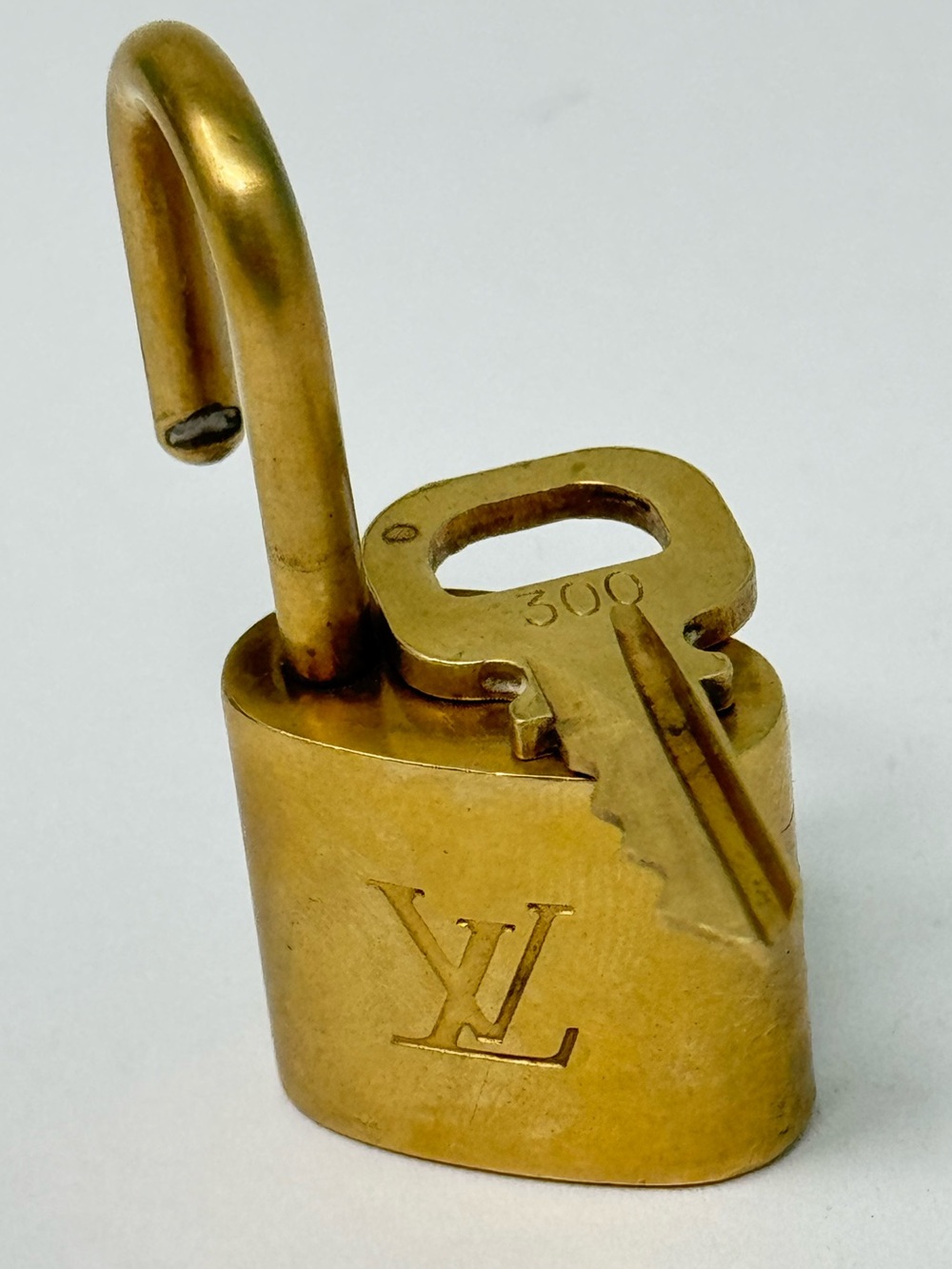 Authentic Louis Vuitton Gold Lock & Key Brass Number 300